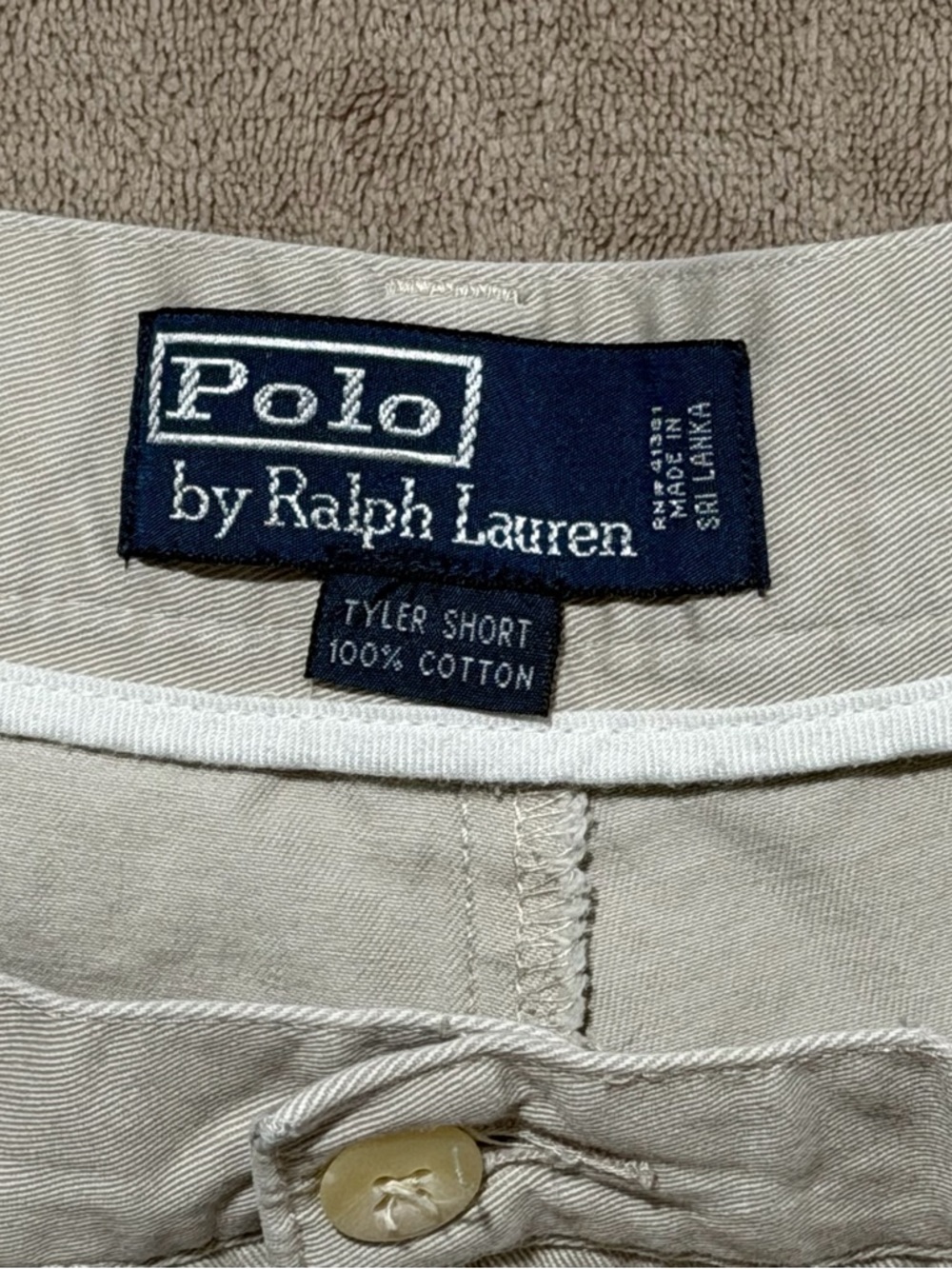 Polo Ralph Lauren Tyler Cotton Khaki Men’s Shorts Size 42 Pleated Front Vintage - Picture 3 of 8